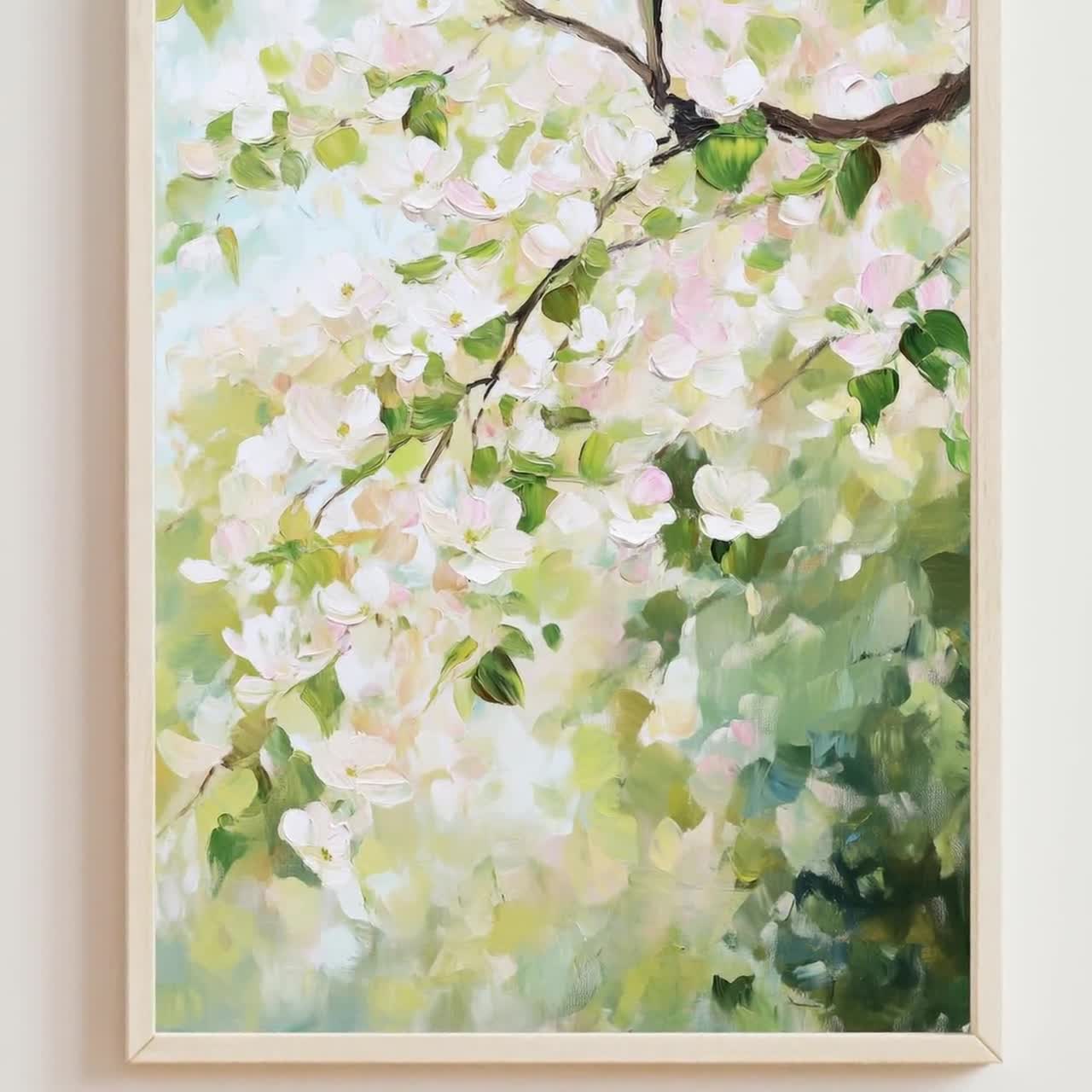 ハナミズキの花 印象派アートプリント：春の花の絵画（デジタル